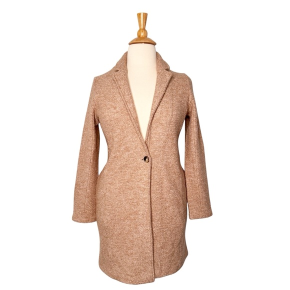 RACHEL ZOE WOOL BLEND LONG CAMEL SWEATER COAT SZ M - Picture 1 of 9